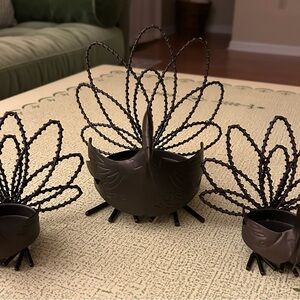 Turkey Candle Holder Set